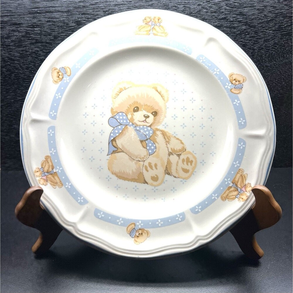 Tienshan Stoneware Theodore Country Bear Dinner 10.25” Plate